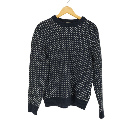 エルエルビーン L.L.Bean ノルウェー製 バーズアイ クルーネックニット メンズ import:S