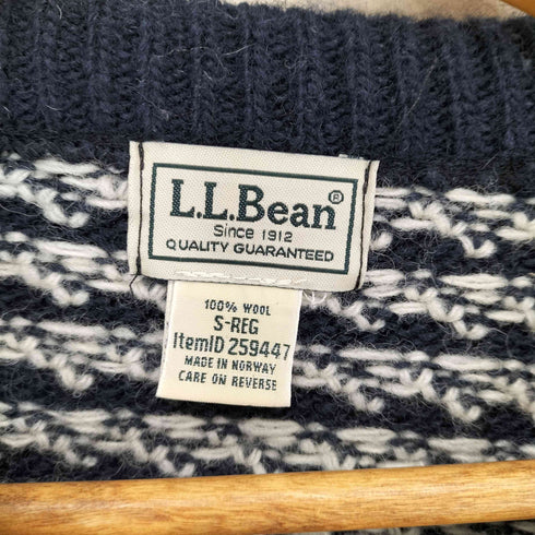 エルエルビーン L.L.Bean ノルウェー製 バーズアイ クルーネックニット メンズ import:S