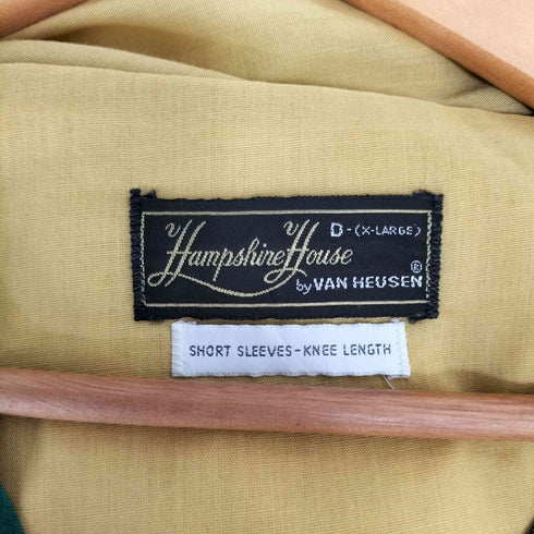 ヴァンヒューゼン VAN HEUSEN hampshire house パイピング ノーカラー パジャマシャツ メンズ import:XL