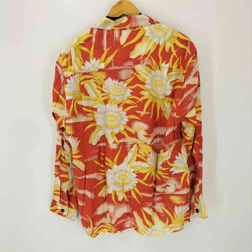 カメハメハ Kamehameha 80-90S USA製 レーヨン L/S アロハシャツ ウッドボタン メンズ import:L