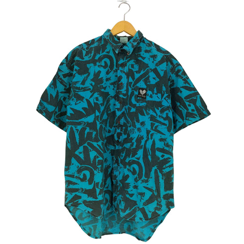 オーシャンパシフィック Ocean Pacific ロゴパッチ 総柄 ボタンダウンシャツ メンズ import:XL