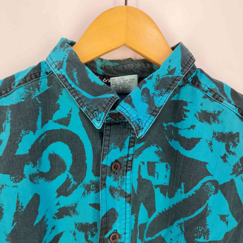 オーシャンパシフィック Ocean Pacific ロゴパッチ 総柄 ボタンダウンシャツ メンズ import:XL