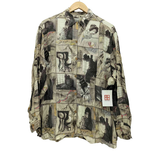 ワコマリア WACKO MARIA 伊藤晴雨 総柄 L/S 開襟 レーヨンシャツ メンズ JPN:L