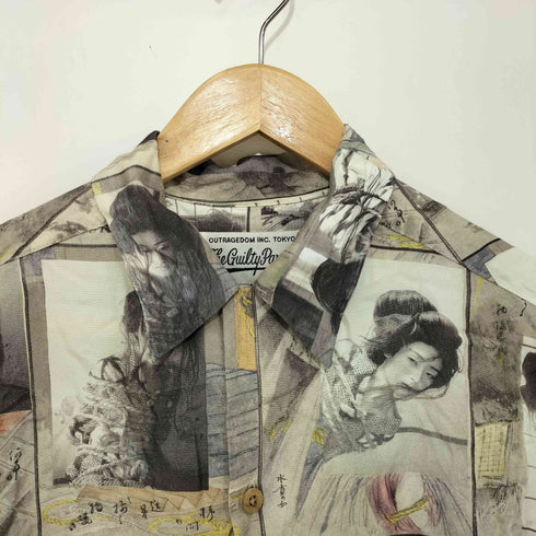 ワコマリア WACKO MARIA 伊藤晴雨 総柄 L/S 開襟 レーヨンシャツ メンズ JPN:L