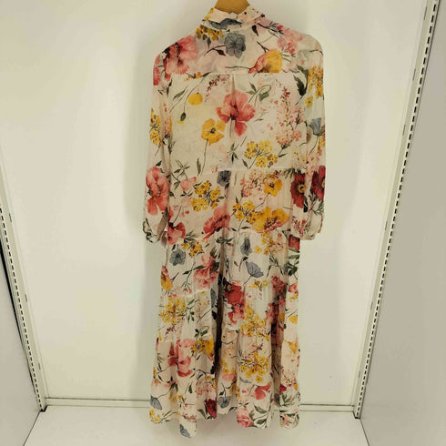 ザラ ZARA 花柄 総柄 シアー シャツ ワンピース レディース import:XS
