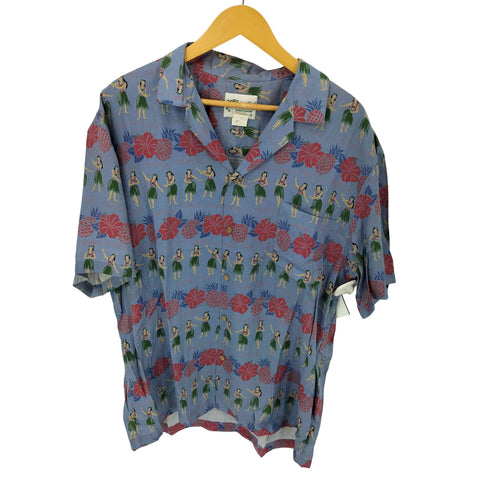 DIAMOND HEAD 80-90S USA製 レーヨン アロハシャツ ウッドボタン メンズ import:L