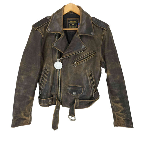 human beings USA製 COW Leather カウレザー ダブルライダースジャケット メンズ 36