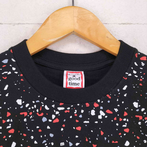 ハブアグッドタイム HAVE A GOOD TIME 総柄デザイン クルーネック半袖Tシャツ カットソー メンズ JPN:S