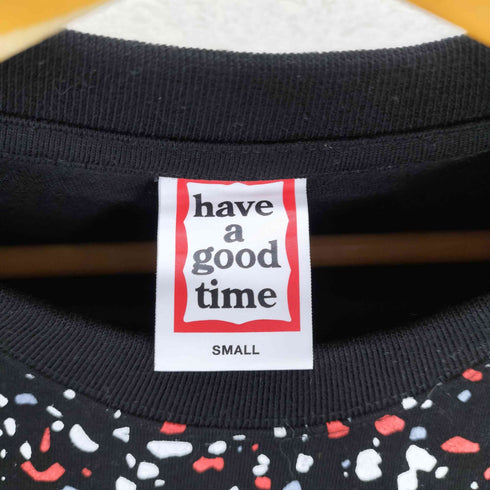 ハブアグッドタイム HAVE A GOOD TIME 総柄デザイン クルーネック半袖Tシャツ カットソー メンズ JPN:S