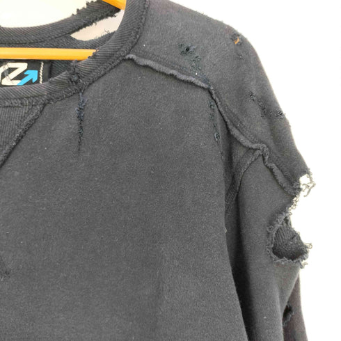 RYZWEAR クラッシュ加工 クルーネックスウェット メンズ JPN:L
