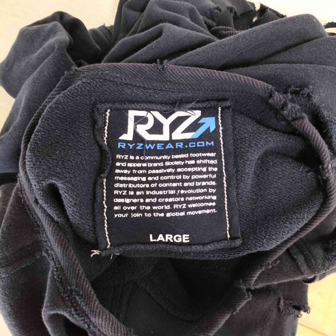 RYZWEAR クラッシュ加工 クルーネックスウェット メンズ JPN:L