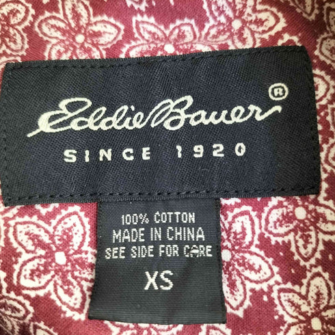 エディーバウアー Eddie Bauer 花柄 コットンシャツ メンズ import:XS