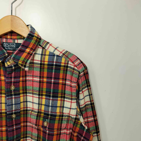 ポロバイラルフローレン Polo by RALPH LAUREN フラップポケット L/Sチェックネルシャツ メンズ import:S