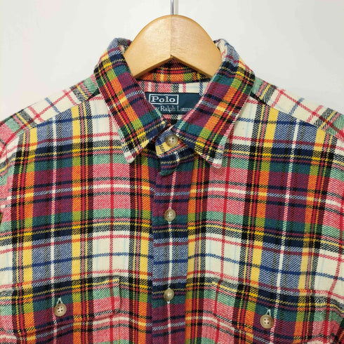 ポロバイラルフローレン Polo by RALPH LAUREN フラップポケット L/Sチェックネルシャツ メンズ import:S