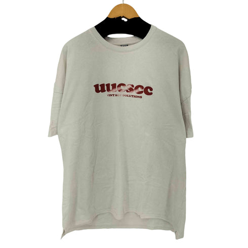 UUCSCC 両面 フロッキープリント クルーネック Tシャツ ビッグサイズ メンズ 3XL