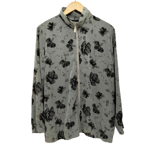 Silver Threads USA製 フラワープリント ジップアップブルゾン メンズ import:M