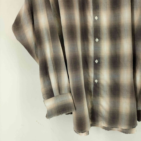 ホワイトランド WHITELAND ダメージ L/S チェックシャツ メンズ