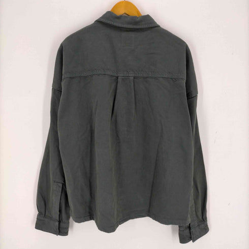 ザラ ZARA 比翼クロップドシャツジャケット メンズ import:L