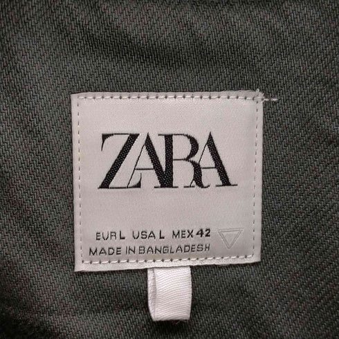 ザラ ZARA 比翼クロップドシャツジャケット メンズ import:L