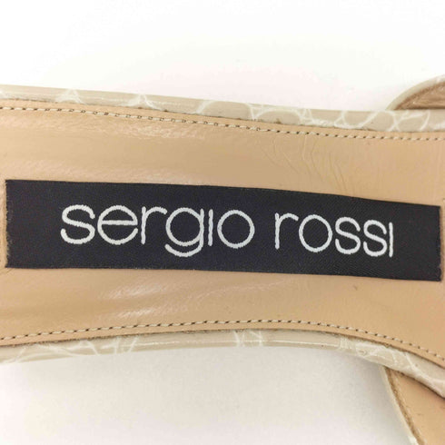 セルジオロッシ sergio rossi クロコ型押し ヒール ストラップサンダル レディース 34 2/1