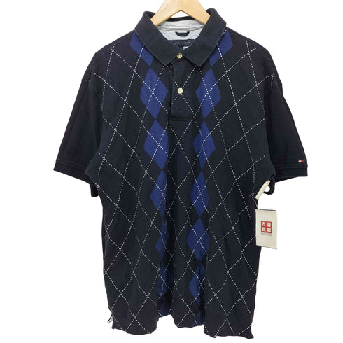 トミーヒルフィガー TOMMY HILFIGER 刺繍ロゴ アーガイル ポロシャツ メンズ L