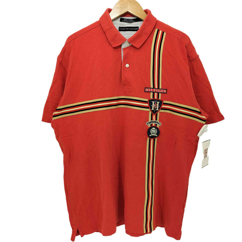 トミーヒルフィガー TOMMY HILFIGER ワッペン刺繍ロゴ ポロシャツ メンズ XL