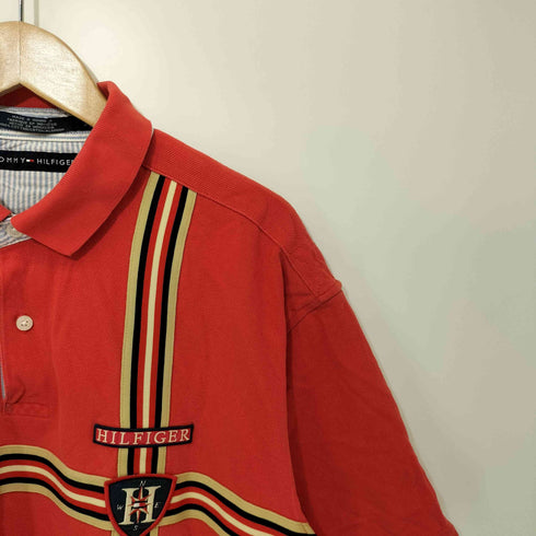 トミーヒルフィガー TOMMY HILFIGER ワッペン刺繍ロゴ ポロシャツ メンズ XL