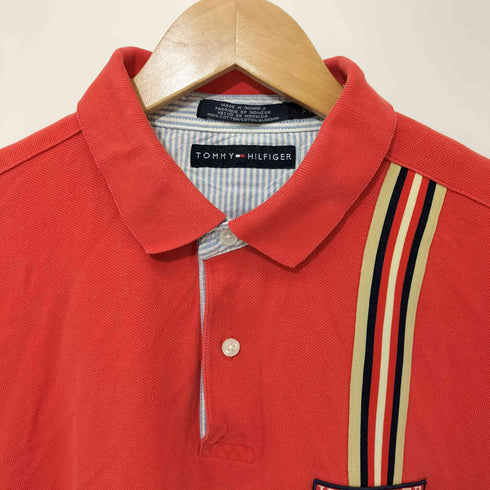 トミーヒルフィガー TOMMY HILFIGER ワッペン刺繍ロゴ ポロシャツ メンズ XL
