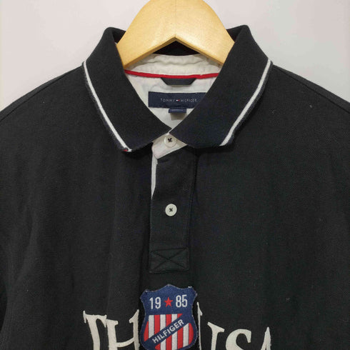 トミーヒルフィガー TOMMY HILFIGER ワッペン刺繍ロゴ ポロシャツ メンズ XL
