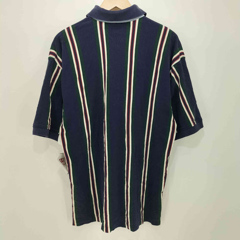 トミーヒルフィガー TOMMY HILFIGER 刺繍ロゴ マルチストライプ ポロシャツ メンズ XL