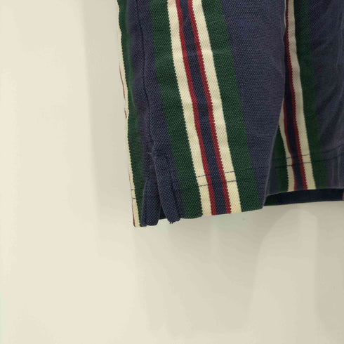 トミーヒルフィガー TOMMY HILFIGER 刺繍ロゴ マルチストライプ ポロシャツ メンズ XL