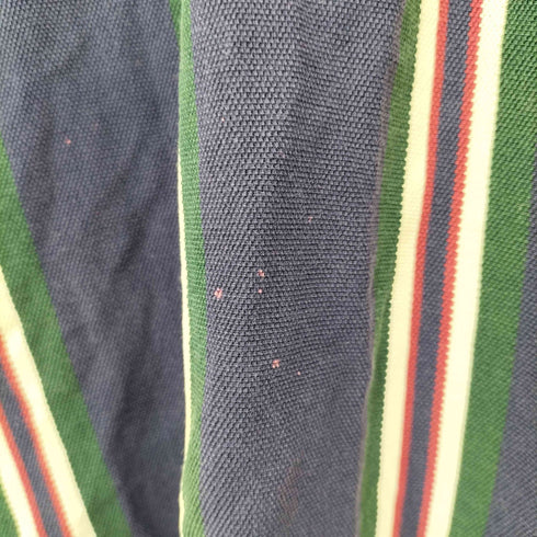トミーヒルフィガー TOMMY HILFIGER 刺繍ロゴ マルチストライプ ポロシャツ メンズ XL