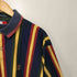 トミーヒルフィガー TOMMY HILFIGER エンブレム刺繍ロゴ マルチストライプ ポロシャツ メンズ L