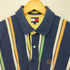 トミーヒルフィガー TOMMY HILFIGER エンブレム刺繍ロゴ マルチストライプ ポロシャツ メンズ XL