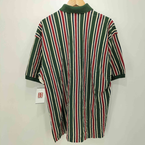 トミーヒルフィガー TOMMY HILFIGER エンブレム刺繍ロゴ マルチストライプ ポロシャツ メンズ L