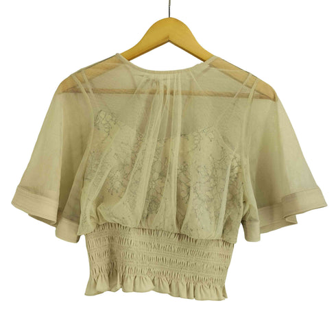 リリーブラウン Lily Brown 21ss レースインナー付 チュールトップス レディース ONE SIZE
