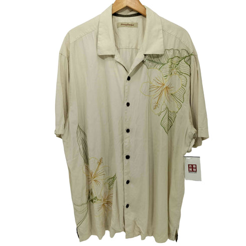 トミーバハマ Tommy Bahama 花刺繍 オープンカラーシャツ メンズ