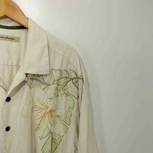 トミーバハマ Tommy Bahama 花刺繍 オープンカラーシャツ メンズ