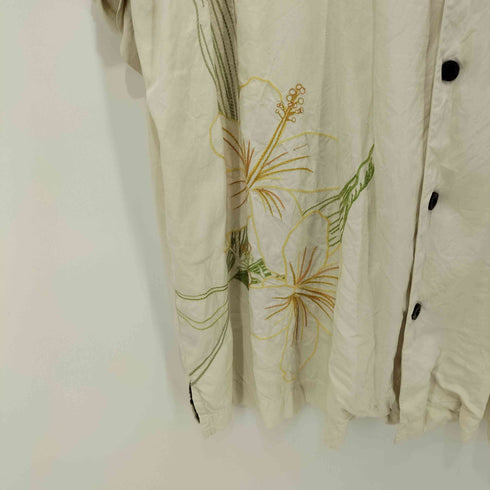 トミーバハマ Tommy Bahama 花刺繍 オープンカラーシャツ メンズ