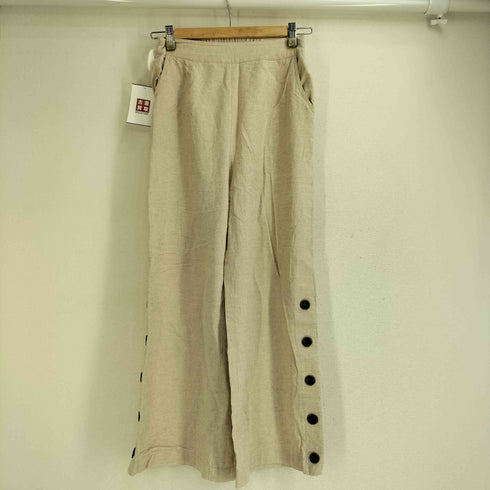 アリシアスタン ALEXIA STAM 21SS リネン セットアップ クロップドブラウス サイドボタンワイドパンツ レディース FREE