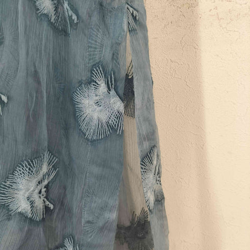 ザラ ZARA 刺繍セミシアーロングワンピース レディース import:L