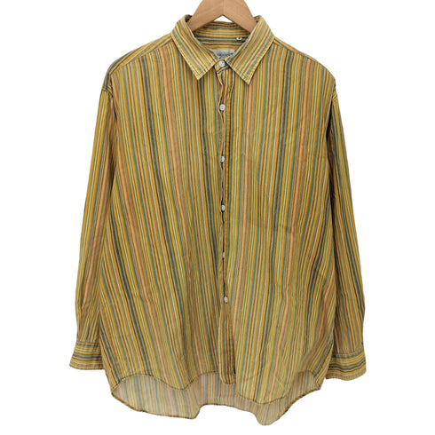 TRENDINGSPOT マルチストライプ L/S レギュラーカラー シャツ メンズ FREE