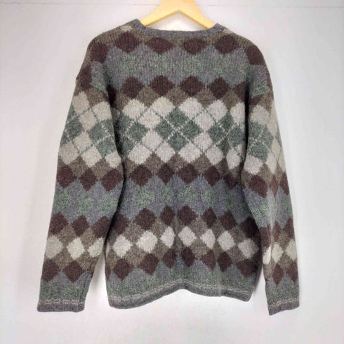 ジェイクルー J.CREW 巨人タグ アーガイル柄 クルーネックウールニット メンズ M