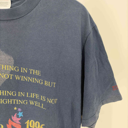 90S HEAVYWEIGHT 2枚タグ USA製 メッセージ プリント Tシャツ 袖シングルステッチ 1996年製 フェード メンズ import:L