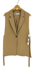ザラ ZARA サイドベルト 1B シングルブレスト テーラード ベスト レディース import:XS