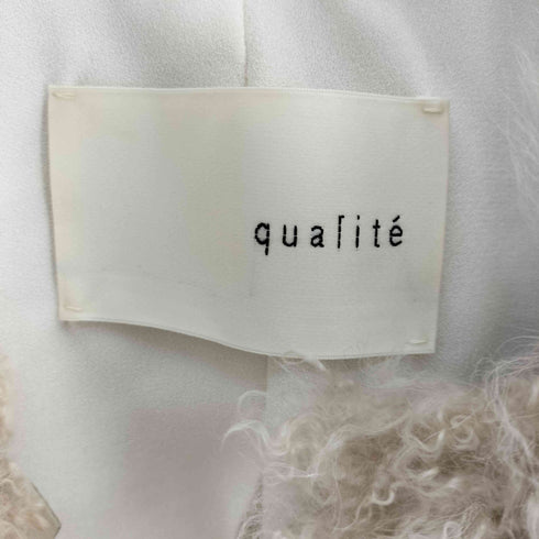 カリテ qualite カシミヤ 山羊 切替 ファー ベスト レディース JPN:2