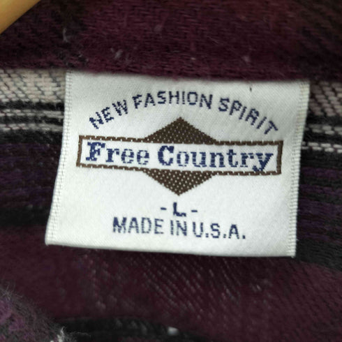 フリーカントリー free country 90S USA製 フラップポケット コットン L/S フランネル シャツ メンズ import:L