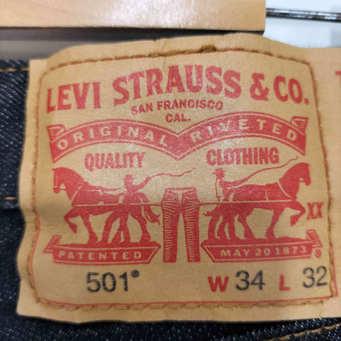 リーバイス Levis 501 ボタン裏4996刻印 ORIGINAL SHRINK-TO-FIT リジットブラックデニムパンツ メンズ W34L32