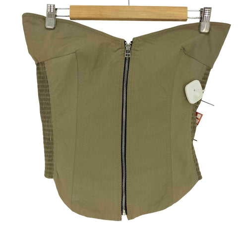 ザラ ZARA ZIPPER BUSTIER ジッパー ビスチェ ベアトップ レディース import:M