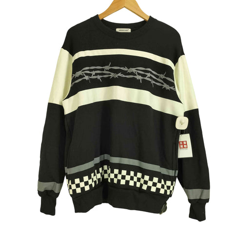 アンダーカバー UNDER COVER JUN TAKAHASHI 24aw ワイヤーチェッカースウェット 有刺鉄線刺繍 メンズ 3